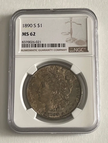 1890 S Morgan Silver $1 Dollar NGC MS62