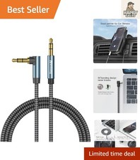 Compact 3.3ft Gold-Plated 3.5mm AUX Cable - Ideal for Cars, Headphones  More