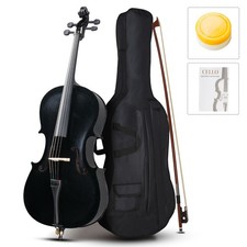 Professional Cello 3/4 Full Size BassWood Set with Bag Bow Rosin Bridge With Bag