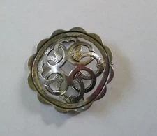 Sterling Silver Mexico Cut Out Medallion Pin or Pendant (#P-17)