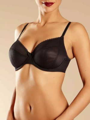 NWT Chantelle 1471 Parisian Multi-Part Plunge Underwire Bra US 30H Black