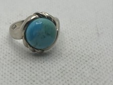 Vintage Turquoise 925 Sterling Silver Ring size 7 bbs