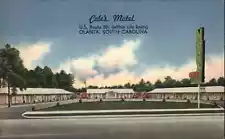 Olanta South Carolina SC Coles Motel c1940s-50s Linen Postcard