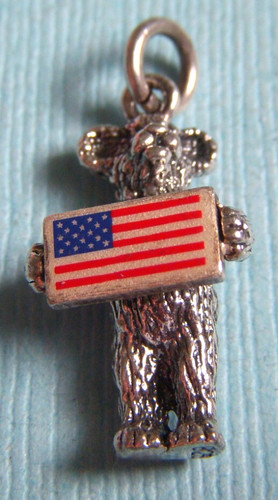 Boyds bear United States flag sterling charm