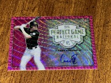 CASEY SAUCKE 2020 LEAF PERFECT GAME PINK WAVE METAL AUTO #2/6 VIRGINIA WHITE SOX