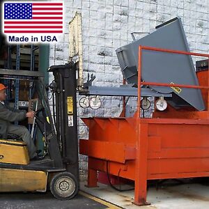 Forklift Hopper Bin 5 Cubic Yd 7 000 Lbs Cap Self Dumping 7 Gauge Wall Ebay