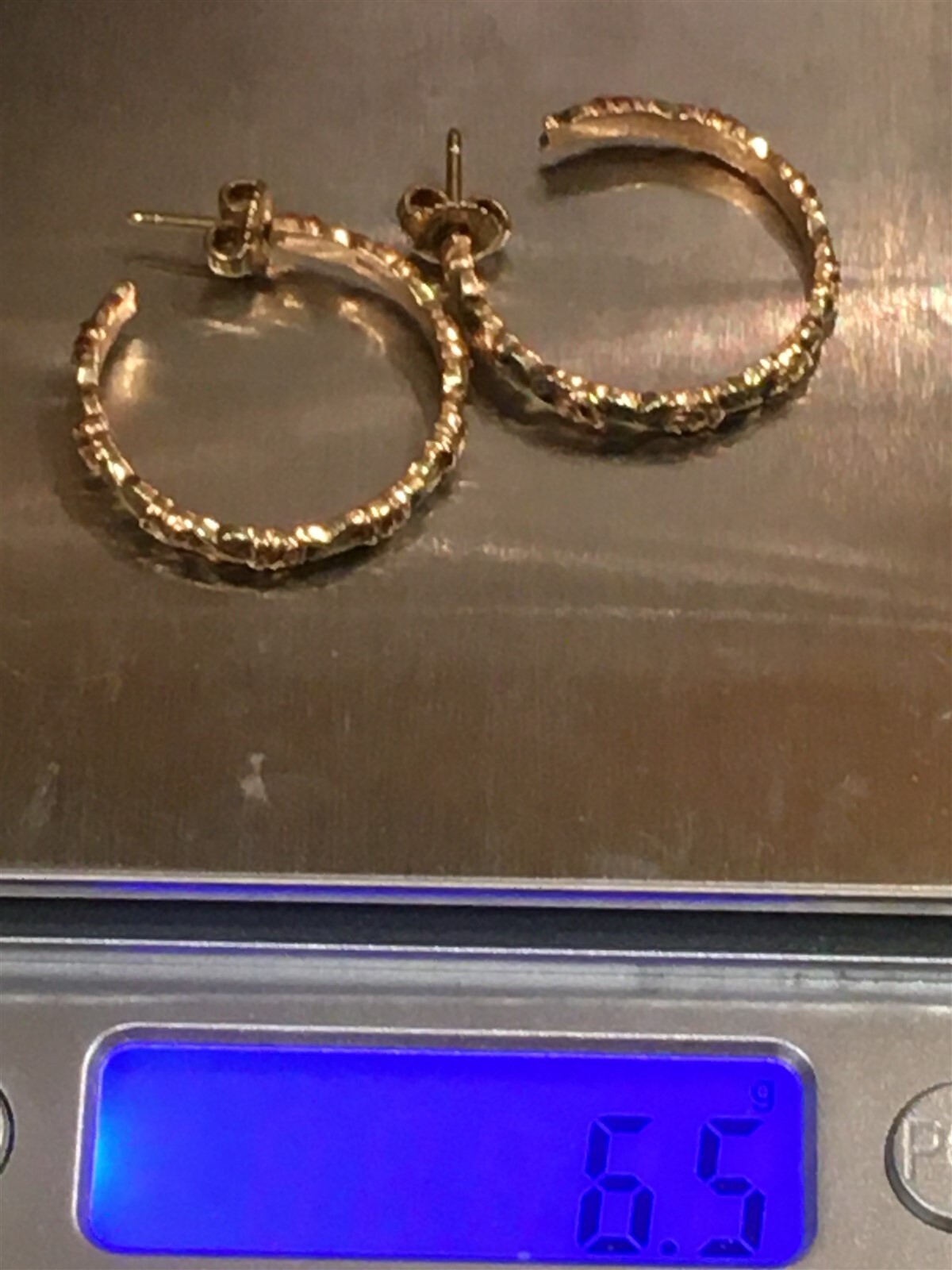 14K SOLID GOLD HOOP STYLE EARRINGS WEIGHS 6.5 GRAMS A85 eBay