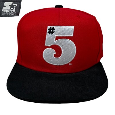 Vintage Starter Black Label #5 Embroidered Logo Snapback Hat