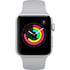 Image of Apple Watch Series 3 42mm GPS + LTE Cellular - Silver with White Sport Band