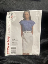 Easy Sewing Pattern Top Skirt  Size 8-12 McCall's Stitch n Save 4785 Uncut
