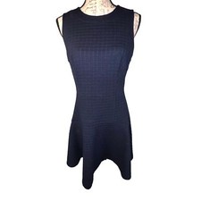 Banana republic size 8 Square Jacquard rounded collar, fit flare navy Y2K￼