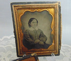 Antique 1800's Daguerreotype Photo Portrait Woman In Case Braided Hair — photo 3