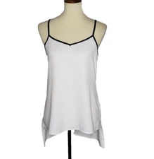 Nicole Miller Sleeveless High Low Top Blouse White Size Small  