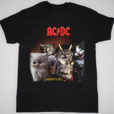 Funny Cat ACDC HighWay to Hell Gift For Fan Black All Size