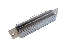 HQ DB50 Female D-Sub Connector Through Hole Board Lock Solder Gold Termination