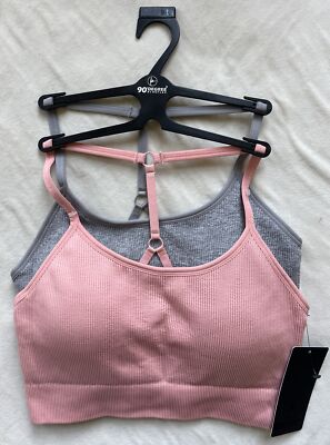 90 DEGREE BY REFLEX Sports Bras PACK Full Support Racerback NWT LARGE 