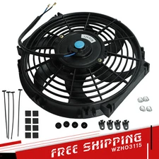 Universal 10" Inch Slim Fan Push Pull Electric Radiator Cooling 12V Mount Kit BK