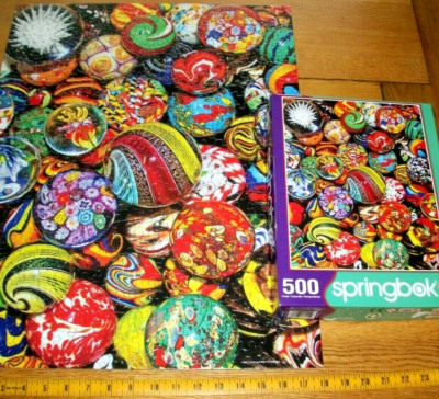 Springbok Jigsaw Puzzle 500 Pieces Marbles Collage Art Project Colorful Complete