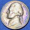 1964-D Jefferson Nickel Beautiful Lustrous Rainbow Toned Coin #39