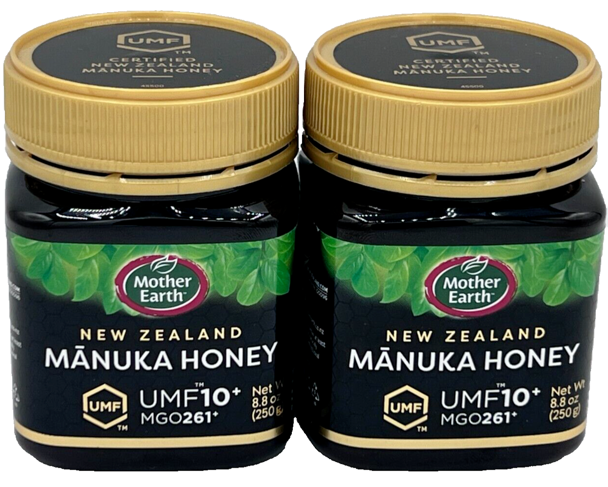 MANUKA HONEY MOTHER OF EARTH NEW ZEALAND UMF10+ MGO 261 SET OF 2