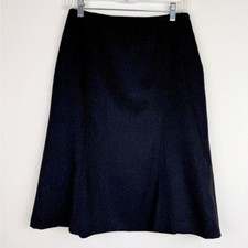 Valentino Roma 90's Charcoal Black Wool Blend Skirt