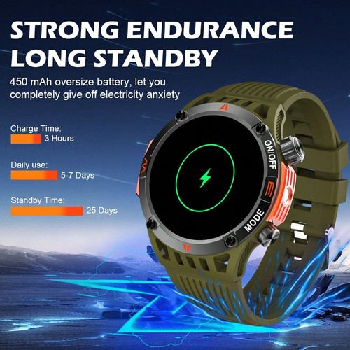 Smart Watch,Wireless Call, Waterproof,Compass,Fitness Tracker for Android & iOS - Picture 20 of 55