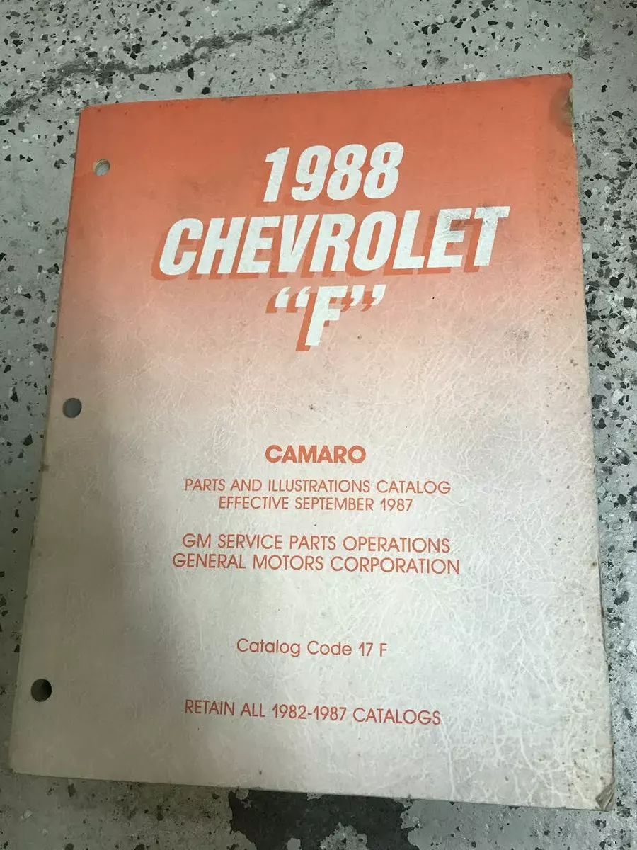 1988 Chevrolet CHEVY Camaro Parts Catalog Manual OEM eBay