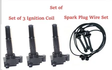 Set of Ignition Coil & Spark Plug Wire set Fits 4Runner T100 Tacoma Tundra 3.4L