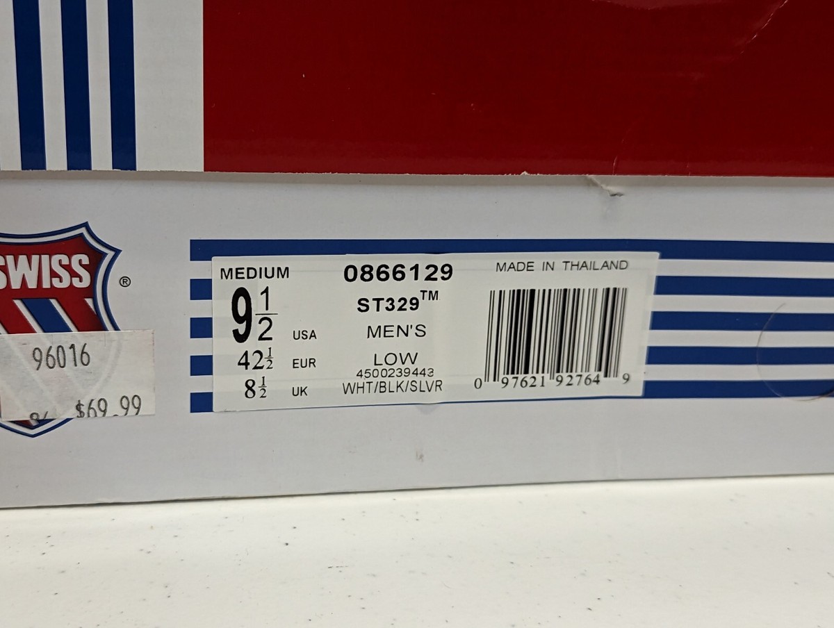 K-Swiss 0866129 LOW WHITE Men's Low Sneaker Shoes Deadstock K-Swiss 0866129 LOW WHITE Men's Low Sneaker Shoes Deadstock