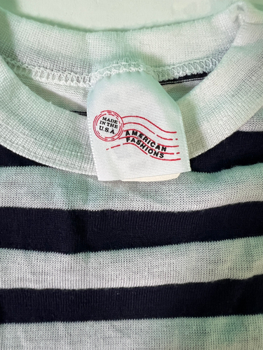American Fashion Lot of 2 Boys Shirts Size 5 Striped Vintage USA Blue Black-C1 - Picture 8 of 14