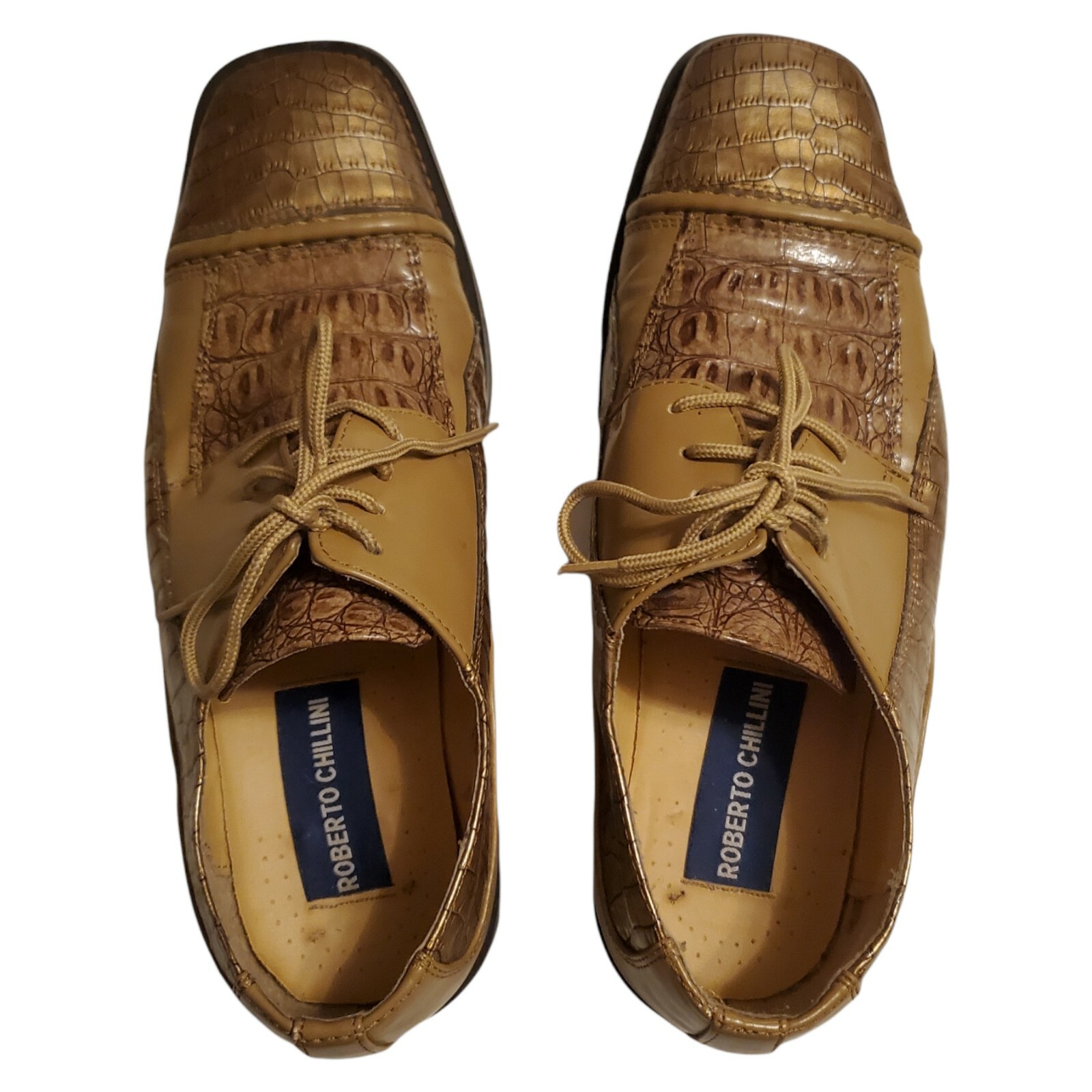 Roberto Chillini Dress Shoes Gold Faux 