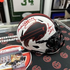 Jim Kelly Thurman Thomas & Andre Reed Signed Buffalo Bills Mini Helmet JSA COA