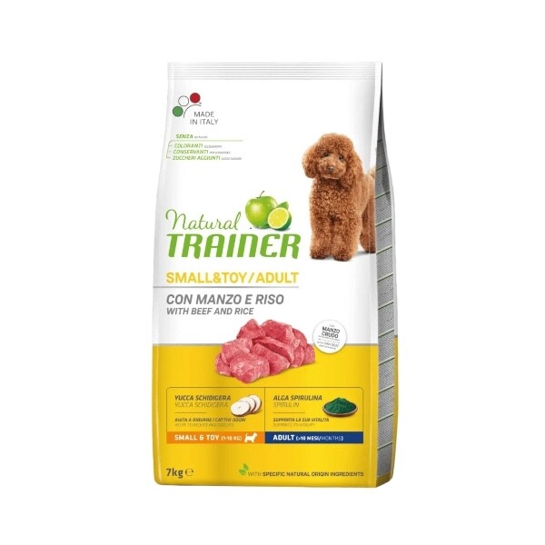 Natural trainer dog small&toy adult con manzo e riso KG 7