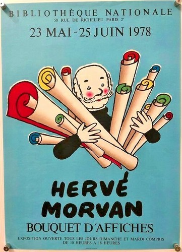 Vintage 1978 Hervé Morvan “Bouquet d’Affiches” Poster – Bibliothèque Nationale - Picture 1 of 4
