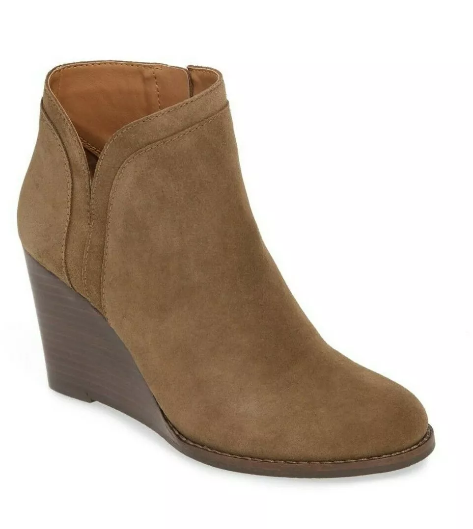 Women s Lucky Brand Yimina Wedge Boots Color Green Size US 12