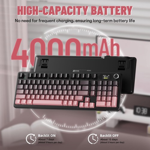 ATTACK SHARK X98PRO Wireless Mechanical Keyboard, 2.4GHz/USB-C/BT5.0 Gasket - Picture 9 of 45