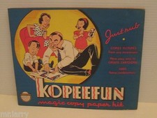 VINTAGE 1940 KOPEEFUN CARTOONS MAGIC COPY PAPER KIT KIDS COPY ART KIT BOOK