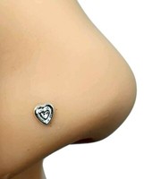 Herz Nasenstecker Love Is Love 22G (0,6Mm) 925 Sterling Silber Gerade L Biegsam