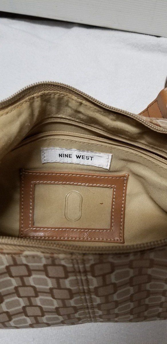 Sac à Main Nine West Bandoulière – Cabas Moyen Beige/marron, Zip, Coton/polyester
