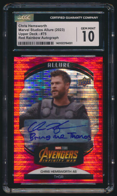 2022 2023 Marvel Allure Red Auto BRING ME THANOS Chris Hemsworth