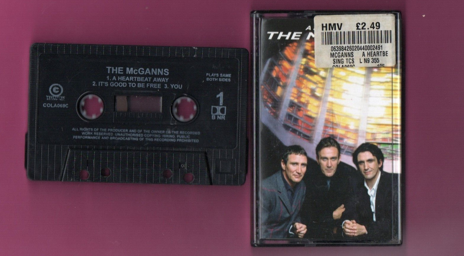 McGanns - A Heartbeat Away - Used cassette -****tested sound excellent   ****