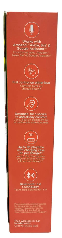 Motorola Verve Buds 500 True Wireless Bluetooth in-Ear Headphones Ear Pods White - Image 4 of 4