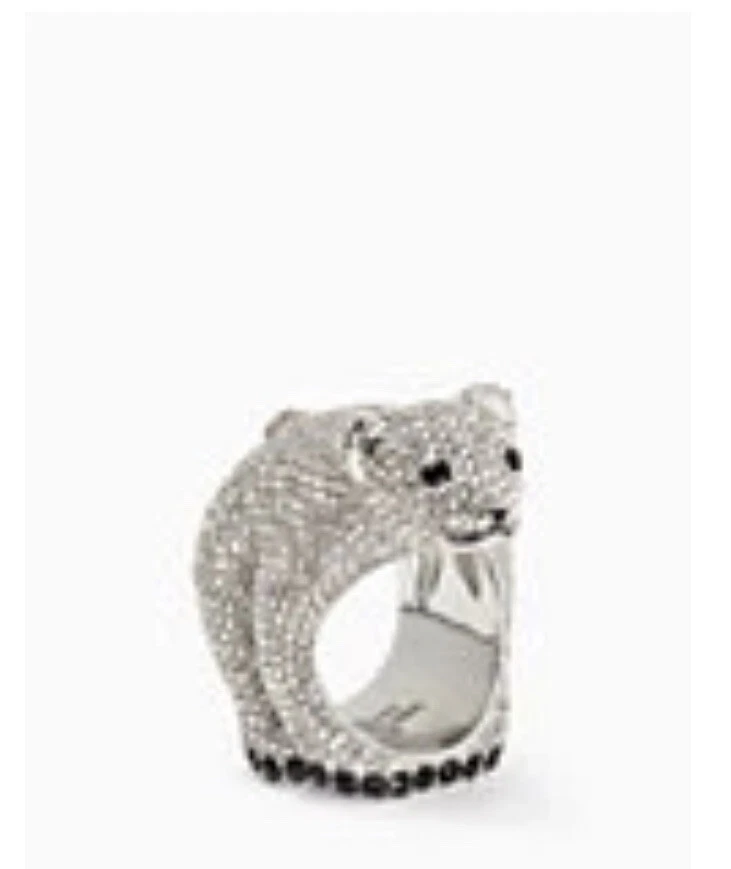Anello Kate Spade New York Arctic Friends orso polare pavè misura 7 con sacchetto antipolvere KS