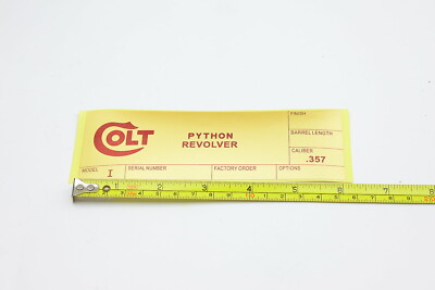 Colt Revolver Sticker Colt Python Revolver .357 Magnum I Frame Sticker for Colt Pistol Box | eBay
