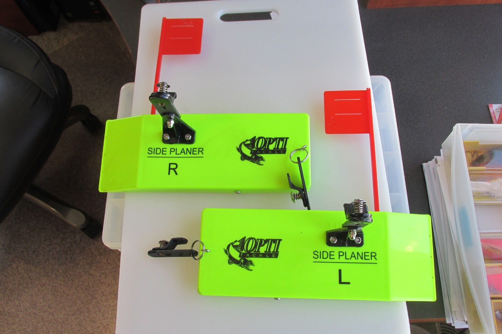 Set Of Two OptiTackle Stationary Flag Planer Boards VG Condition eBay