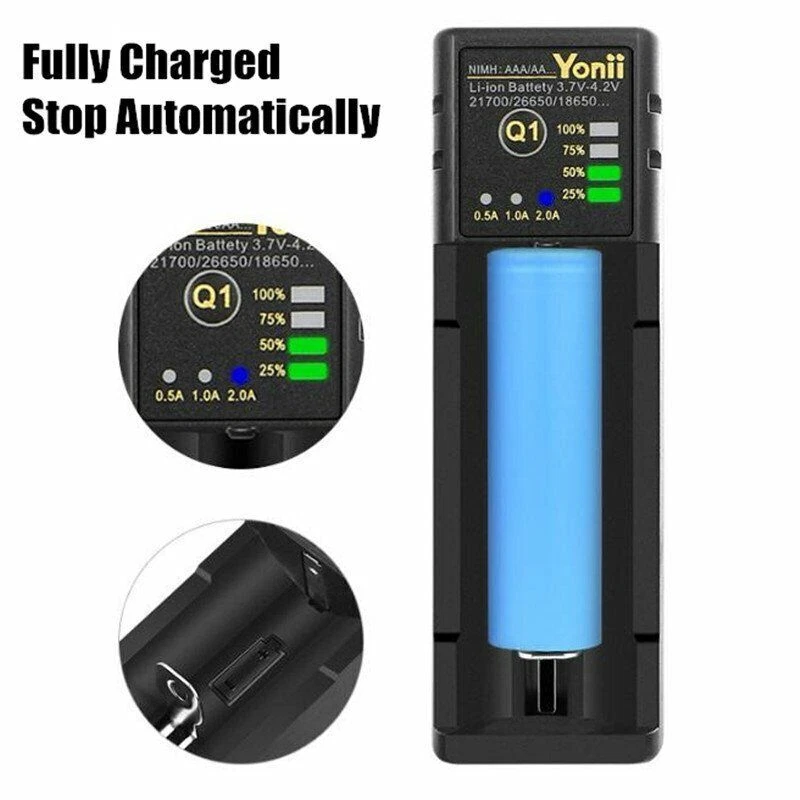 For Ni-MH AA/AAA/21700/26650/16340 Single Slot Lithium Battery  USB Charger Case - Image 4 of 4