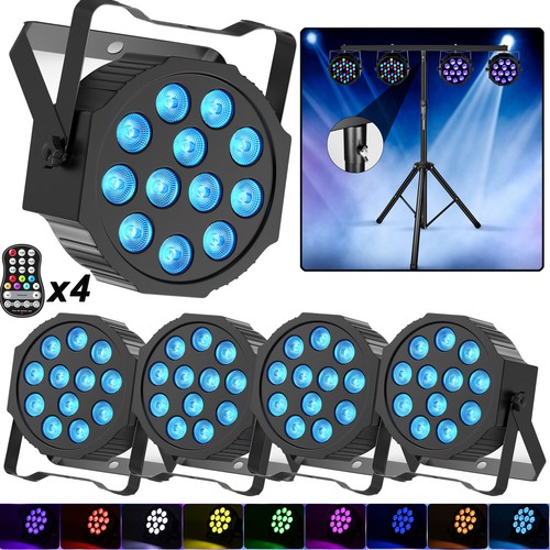 8PCS BATTERIA PAR Luce Ricaricabile 12 LED DMX DJ Club Wash Up-Light con Telecomando - Foto 17 di 18