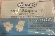 Graco Sequel 65 Car Seat Instruction Manual, Brand New In Plastic