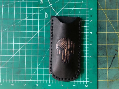 Handmade Leather Punisher  Knife/ Single Stack Mag Pocket Pouch (NO BELT ATTACH)