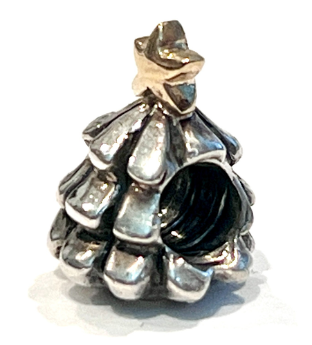 PANDORA 790365 Christmas Tree Charm 14K & SterlingSilver Stamped ALE 925 RETIRED - Picture 4 of 10